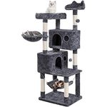 Yaheetech 163cm Cat Tree, Large Cat Tower with Condos Scratching Posts Perch Hammock, Cat Bed Furniture for Indoor Cats, Kitty