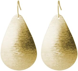 SPUNKYsoul Brushed Gold and Silver Teardrop Earring (Gold)