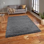 Everest 5 cm Thick Pile Shaggy Modern Area Rugs Small to Large Rugs Floor Living Room Hall Bedroom Rugs Rugs Rug Runners Dark Grey 120 x 170 cm (3ft 11" x 5ft 7")