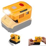 Laimiao for Dewalt Power Inverter,for Dewalt 150W Portable Power Supply Inverter, for Dewal.t USB Charger Adapter,with AC Outlet and Dual USB+200LM LED Light