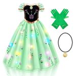 MELAND Princess Costumes for Girls, Princess Dress Up for Girls Age 3-10 Years Old, Fancy Dress for Kids & Toddlers Halloween Costumes