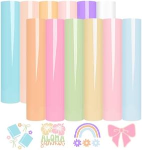 WRAPXPERT Boho Color Permanent Vinyl Sheets - 12 Sheets Bundle 12"x12" Pastel Colors Craft Vinyl Sheets Glossy Adhesive Vinyl Craft Cutters DIY Projects for Cricut Silhouette Cameo