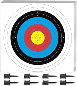50 PCS Archery Targets Paper, Arrow Practice Paper with 8 Pack Target Nails, 10 Ring Bow and Arrow Targets for Hunting & Shooting, Target Practice Accessories, 40cm x 40cm