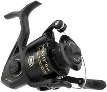 PENN Wrath II Saltwater Spinning Fishing Reel, Size 3000, Right/Left Handle Position, Corrosion-Resistant Graphite Body, Machined Anodized Aluminum Spool, Black/Gold