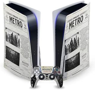 Official Assassin's Creed Newspaper Syndicate Graphics Vinyl Faceplate Sticker Gaming Skin Decal Cover Compatible with Sony Playstation 5 PS5 Disc Edition Console & DualSense Controller
