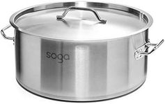 SOGA Stock Pot 14Lt Top Grade Thick Stainless Steel 18/10