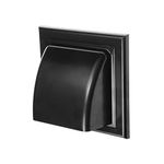 Awenta 4'' Inch / 100 mm Exhaust Hood Vent - Black ABS Plastic - Non Return Valne/Backdraft Damper - Dryer Opening, Exhaust Opening, External Ventilation Cover - Outdoor Air Vent Cap - Duct Cover