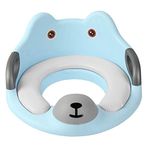 Toddlers Toilet Seat - Potty Training Seat for Kids - Non Slip Loo Trainer with Anti-Splash Guard - Unisex Toilet Assistant Ring with Handles and Backrest for Extra Security (Blue)