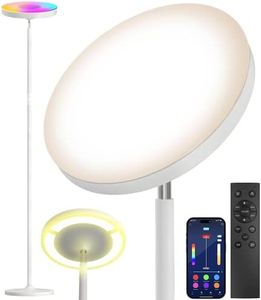 Keepsmile Double Side Lighting White Led Floor Lamp with Remote Smart App 36W 2600LM Bright Tall Standing RGB Floor Lamp,Adjustable Angle Standing Lamp for Living Room Bedroom Office Lampe Sur Pied