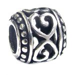 Queenberry Sterling Silver Infinity Love Filigree Flower Open Heart Flower Bead for European charm Bracelets Necklaces