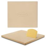 Unicook Large Square Pizza Stone 40.6 x 35.5 cm, Heavy Duty Ceramic Baking Stone for Oven, BBQ and Grill, Ideal for Making Crisp Crust Pizza, Bread, Cookies and More, Thermal Shock Resistant
