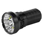 IMALENT MS12 Mini Powerful Flashlight 65000 Lumens, Uses 12pcs XHP70.2 LEDs Super Bright Torch, Long Beam 1036 Metres Led Flashlight Suitable for Camping and Hiking
