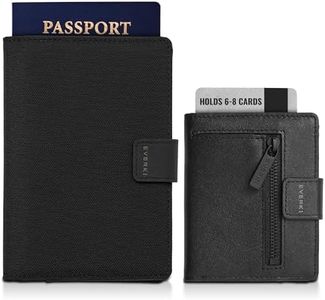 EVERKI RFID Blocking Wallet & Passport Holder for Men/Women, 6-8 Card Slots Black Minimalist Bifold Case, Passport Protector with Premium Leather Finish for Travel, Compact RFID Protection for Cards