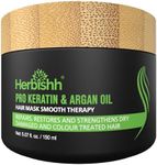 Herbishh Argan Hair Mask-Deep Conditioning & Hydration For Healthier Looking Hair for very Dry, Weak, Stressed Out Hair, No Sulphates, No Parabens (150gm)