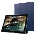 ZZOUGYY for Google Pixel C 10.2 inch Tablet Cover, Ultra Slim Folio Stand Lightweight Leather Case with Auto Sleep/Wake Up Function for Google Pixel C 10.2"(2015 Release) (Dark Blue)