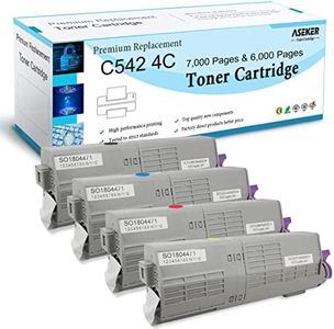 4 Color Compatible Toner Cartridge for Oki C532 C532dn C542 C542dn MC563 MC563dn MC573 MC573dn Printer High Capacity 7000 & 6000 Pages 46490608 46490607 46490606 46490605 (BK/C/Y/M ）