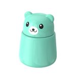 Pill Grinder, Cute Bear Portabl Pill Pulverizer Pill Crusher Medicine Tablet Grinder Container Storage Box (Green)