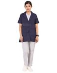 ChiefUniforms Doctor's Apron Lab Coat Half Sleeves for Women/Female (38-M, Navy Blue)