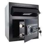 1.8 Cub Security Business Safe and Lock Box with Digital Keypad,Drop Slot Safes with Front Load Drop Box for Money and Mail,Business