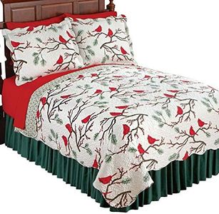 Collections Etc Winter Cardinals Christmas Quilt Bedding