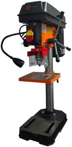 VOLTZ VZ-DP13 1.6-Amp 8-Inch 5-Speed Cast Iron Bench drill machine Benchtop Drill Press for wood working with Led Light,Black/Orange(350w)