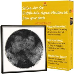 ssmiss Custom String Art Kit 40cm with Photo Frame - 200 Nails String Art Patterns - Easy 3-7 Hours with Video Tutorial - Website Generation or Professional Design - Gift for Beginners, Adults