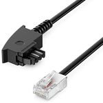 deleyCON 40 m Router Cable TAE-F to RJ45 (8P2C) Connection Cable 99% Copper AWG 28 Compatible with DSL ADSL VDSL Fritzbox Internet Router to Telephone Socket TAE - Black