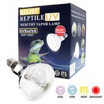 MIXJOY 160 Watt High Intensity Self-Ballasted UV/Heat Mercury Vapor Light Bulb, UVA UVB Full Spectrum Sun Light for Reptile and Amphibian Use