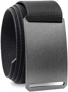 GRIP6 Gunmetal Nylon Belt – Heavy-Duty Tactical Belt for Men & Women – Adjustable with Aluminum Buckle – Men's Accessories for Golf, EDC, and Casual Wear – Made in the USA – X-Large (40-44), Jet