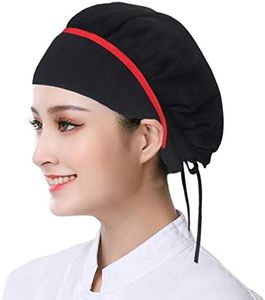 DXYAKY 3pcs Chef Hats Adjustable & Reusable Kitchen Cooking Chef Caps Food Service Hair Nets Breathable Mesh Work Hat, Black Mesh Hat(pack of 2), One Size