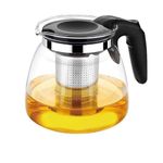 Incrizma Glass Teapot with Stainless Steel Infuser & Lid, Borosilicate Glass Tea Kettle Stovetop Safe, Blooming & Loose Leaf Teapot (1 LTR)