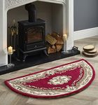 Lord of Rugs Lotus Premium Traditional Rug Aubusson Wool Heavy Thick Floral Hand Tufted Classic Rug Red Half Moon 67x127 cm (2'2''x4'2''')