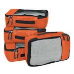 FATMUG Packing Cubes/Travel Pouch/Bagpack Suitcase Organiser Set of 4 - Small Size - Orange