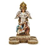 Needzo Nativity Scene Advent Candle Holder Set Decoration, Holy Family Figurines for Votive Candles, 6.5 X 10 Inches
