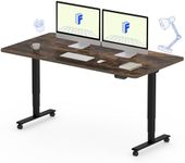 FLEXISPOT E6 Dual Motor 3 Stages Standing Desk 60x30 Inch Whole-Piece Board Height Adjustable Desk Electric Stand Up Desk Sit Stand Desk(Black Frame + Special Walnut Desktop)