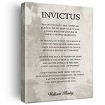 Inspirational Invictus Poem Print Canvas Wall Art Home Office Dorm Decor Retro Motivational Literature Poetry Painting 12x15 Canvas Poster Framed Ready to Hang