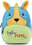 HappyChild Cute Kids School Bag Plush Animal Cartoon Travel Bag for Baby Girl And Boy 1-5 Years (LITTLE PUPPY)