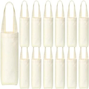 Hoolerry 12 Pcs Wine Tote Bag Canvas Wine Bag with Handle Wine Purse Sublimation Blank Bottle Gift Tote Reusable Washable Wine Carrier