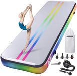 ROMELANDS Air Gymnastics Track Tumbling Mat, 13ft, 4-Inch Thick Inflatable Air Cushion Gymnastics Mat with Air Pump for Home, Gym, Cheerleading, Yoga, Dance & Water Fun