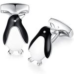 HONEY BEAR Penguin Cufflinks for Mens - Stainless Steel for Business Wedding Gift