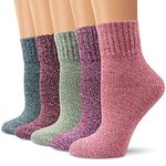 YQHMT Wool Socks for Women Winter Warm Hiking Thick Thermal Vintage Knit Soft Comfy Crew Socks Gifts 5 Pack