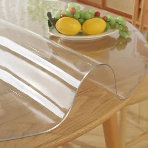 60 Inch 5ft Round Clear Dining Table Protector Tablecloth Cover Desk Top Pad Mat for Glass Furniture Study Coffee Marble End Bed Sofa Side Bistro Bar Night Stand Dinner Table Thick Plastic PVC Vinyl