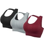 Youloveit 1 or 2 Packs Racerback Sports Bras for Women Lace Front Cross Adjustable Side Buckle Padded Yoga Sports Bra - - S