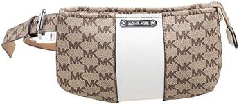 Michael Kors Women's Waist Fanny Pack Belt Bag, Brown/White, Small/Medium