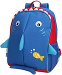 Yodo Little Kids School Bag Pre-K Toddler Backpack - Reflective Fins, Name Tag and Chest Strap, Shark