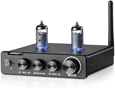 【Upgrade】AIYIMA T2 6K4 Tube Preamplifier Bluetooth 5.0 with Treble & Bass Control HiFi Audio Preamp for Home Audio Amplifier System with DC12V Power Adapter