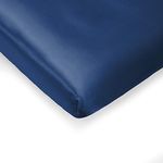 Pro Goleem Satin Pack n Play Playard Sheet Great for Baby Hair Soft Silk Feeling 27x39 Inch Fitted Portable Mini Crib Sheet Playpen Sheet Playard Mattress Cover for Girls Navy Blue