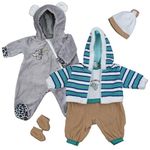 Bibi Doll - Baby Doll Clothes Boy & Girl Set Of Two Outfits Suitable For 18" Baby Doll (Boy Doll Clothes Set of 2-Design 2)