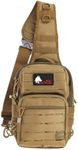 WOLF TACTICAL EDC Sling Bag - Concealed Carry Shoulder Bag for Range, Travel, Hiking, Outdoor Sports (Tan)