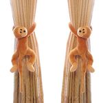 1 Pair Curtain Tiebacks Hook Monkey Curtain Clips Rope Animal Curtain Accessories Holder Curtain Holdback Decorative Tieback Hook Toy for Children's Bedroom Living Room Home Office Window Office